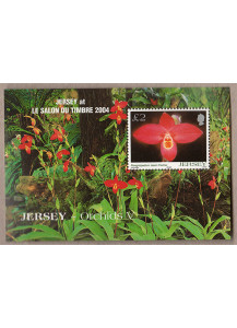 JERSEY 2004 foglietto salone del francobollo Orchidea